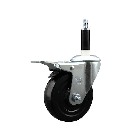 Service Caster 4'' Soft Rubber Swivel 7/8'' Expanding Stem Caster Total Lock Brake SCC-EXTTL20S414-SRS-78
